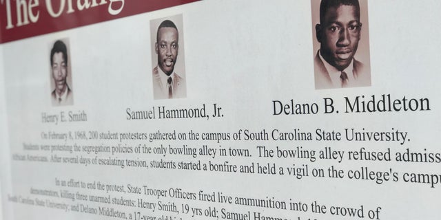 A memorial dedicated to the victims of the Orangeburg Massacre on the South Carolina State University campus.