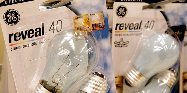 General Electric light bulbs on display at a supermarket in Denver.