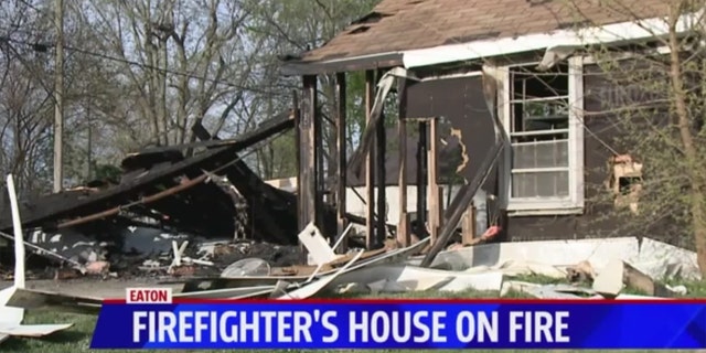 A volunteer firefighter in Indiana responded to a call at his own home.