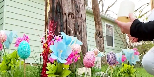 A makeshift memorial for Jamie Beasley, who was reported missing in December.