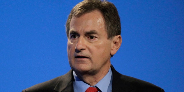 Oct. 15, 2012: Candidate for Indiana's U.S. Senate seat Republican Richard Mourdock participates in a debate with Democrat Joe Donnelly and Libertarian Andrew Horning in Indianapolis.