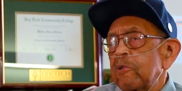 William Henry Harvey was given an honorary college degree as a thank you for his time in the military during World War II.