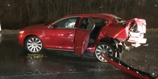 The car that Jackson and Jeffrey Monroe were traveling in Sunday.