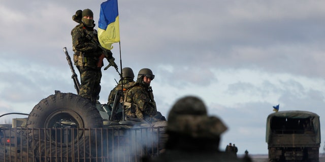 Dec. 24, 2014: Ukrainian soldiers at a military base in Kramatorsk, Donetsk region, eastern Ukraine.