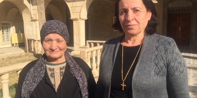 Mariam Ishaq, 58, and Faiza Yaaqoub, 68, both born and raised in Bahzani, see no future for themselves there and want to leave.