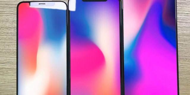 Renderings of the iPhone X, budget iPhone, and iPhone X Plus (left to right)