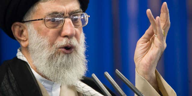 Sept. 14, 2007: ran's supreme leader Ayatollah Ali Khamenei speaks during Friday prayers in Tehran.
