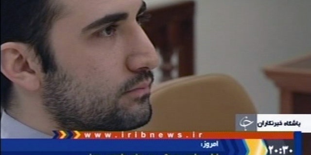 Dec. 27, 2011: In this video frame grab image made from the Iranian broadcaster IRIB TV,  U.S. citizen Amir Mirzaei Hekmati, accused by Iran of spying for the CIA, sits in Tehran's revolutionary court in Iran.
