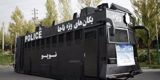 It's called "Rategh," which means “opener,” and is basically a civilian bus with armor plates, loudspeakers and a small plow to clear obstacles during urban protests. (War is Boring)