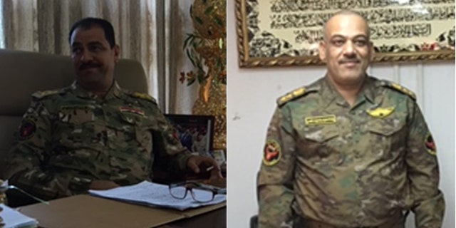 Iraqi Army Col. Thamer Mohumed Ismael, (l.), and intel chief Haitham al Malaki, (r.), expect the assault to begin next week.