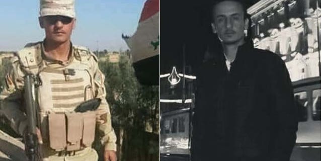 Then and now: Saido as an Iraqi soldier, before his capture, and now, in an undisclosed location.