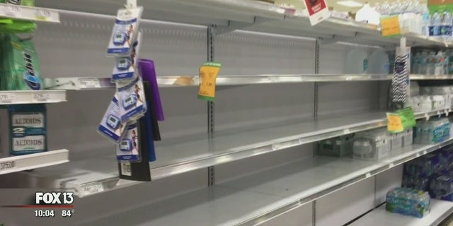 Some supermarkets in the Tampa Bay area ran low on water Monday.