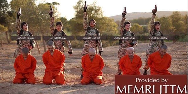 The children exclaim "Allah Akbar!" before dispatching their victims.