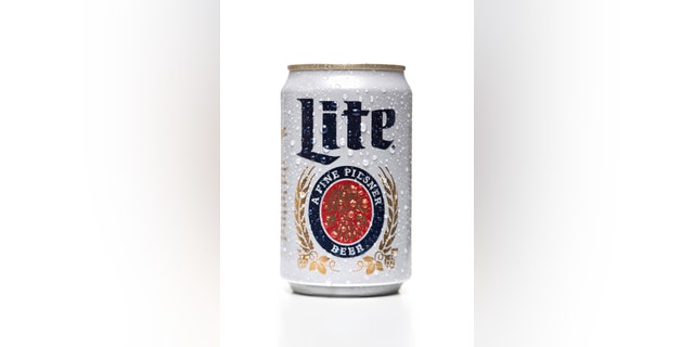 Miami, USA - March 22, 2016: Miller Lite can with water drops. Miller brand is owned by the Miller Brewing Company.