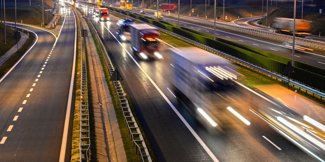 Four lane controlled-access highway in Poland.