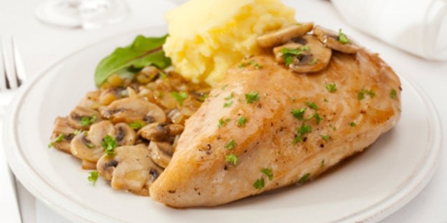 Favourite Italian American dish,chicken marsala is cooked in a rich sweet marsala sauce with mushrooms, and served with creamy mashed potato.