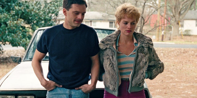 This image released by Neon shows Sebastian Stan as Jeff Gillooly, left, and Margot Robbie as Tonya Harding in a scene from "I, Tonya." On Monday, Dec. 11, 2017, Robbie was nominated for a Golden Globe for best actress in a motion picture comedy or musical for her role in the film.