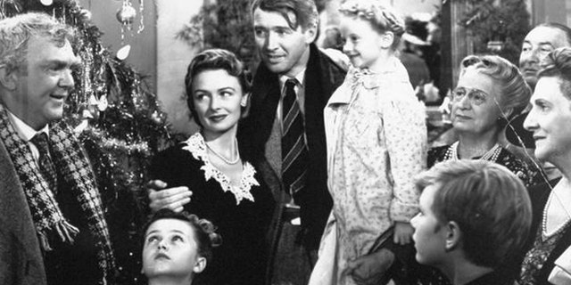 Scene from Frank Capra's 1946 classic, "It's a Wonderful life," starring Donna Reed and Jimmy Stewart. (AP)