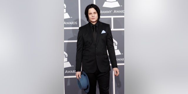 February 10, 2013. Musician and record producer Jack White arrives at the 55th annual Grammy Awards in Los Angeles, California.