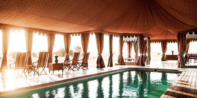 This is the Persian styled camp, Jack's Camp in Botswana