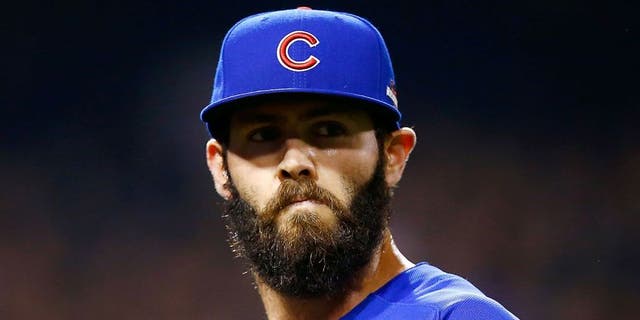 PITTSBURGH, PA - OCTOBER 07: Jake Arrieta #49 of the Chicago Cubs looks on in the third inning during the National League Wild Card game against the Pittsburgh Pirates at PNC Park on October 7, 2015 in Pittsburgh, Pennsylvania. (Photo by Jared Wickerham/Getty Images)
