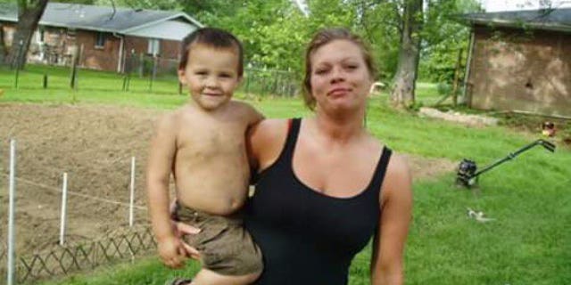 Jamie Fields with her son, Alex.