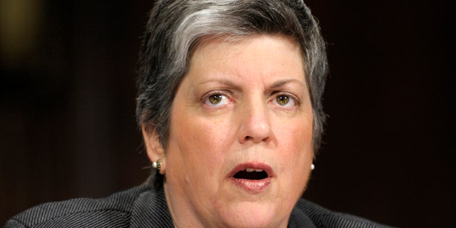 Janet Napolitano testifies on Capitol Hill in Washington.