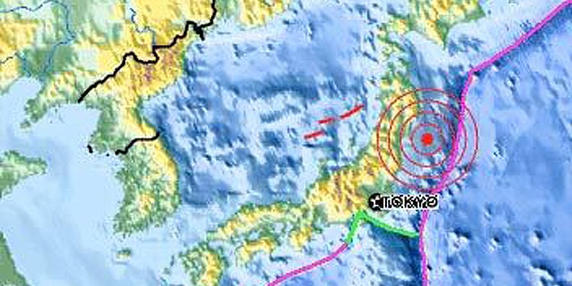The epicenter of the March 11 earthquake occurred near the east coast of Honshu, Japan.