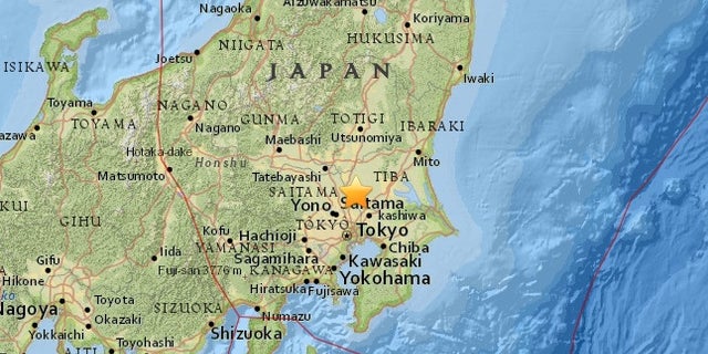The quake was centered nearly 60 miles northeast of Tokyo.