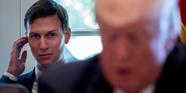 White House Senior Adviser Jared Kushner listens at left as President Donald Trump speaks during a Cabinet meeting, Monday, June 12, 2017, in the Cabinet Room of the White House in Washington. (AP Photo/Andrew Harnik)