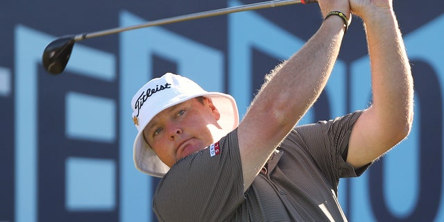 Dec. 15, 2011: Jarrod Lyle of Australia tees off on the 12th hole during the first round of the Australian Masters at the Victoria Golf Club.