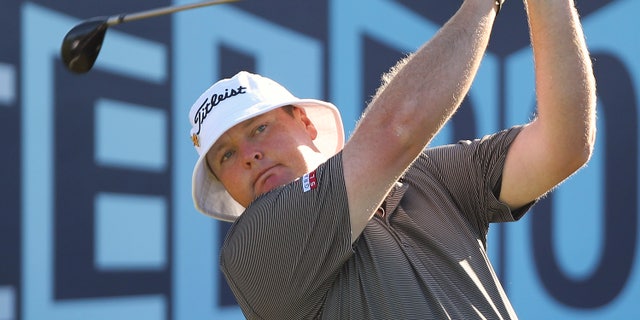 Dec. 15, 2011: Jarrod Lyle of Australia tees off on the 12th hole during the first round of the Australian Masters at the Victoria Golf Club.