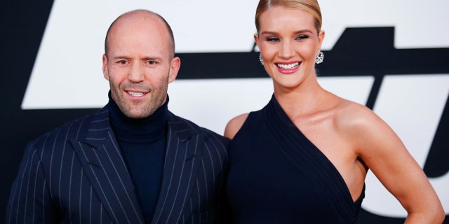 Statham with his long-time partner, supermodel Rosie Huntington-Whiteley.