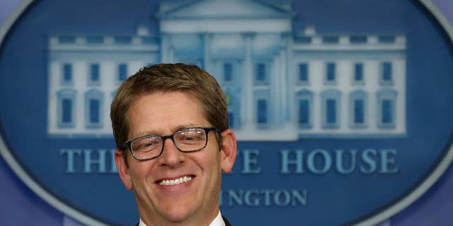 WASHINGTON, DC - OCTOBER 16: White House Press Secretary Jay Carney speaks during his daily briefing at the White House, October 16, 2013 in Washington, DC. The Senate announced that it had reached a bipartisan deal on funding the federal government and the extending the nation's debt limit after 16 days of a government shutdown. (Photo by Mark Wilson/Getty Images)