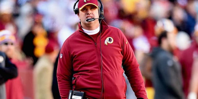 LANDOVER, MD - DECEMBER 07: Head coach Jay Gruden of the Washington Redskins looks on during the first half of a game against the St. Louis Rams at FedExField on December 7, 2014 in Landover, Maryland. (Photo by Patrick Smith/Getty Images)