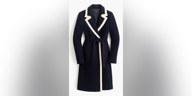Markle's two-tone J.Crew navy coat quickly sold out.