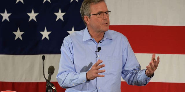 Jeb Bush in the Nation Republican Leadership Summit in New Hampshire, on April 17, 2015.
