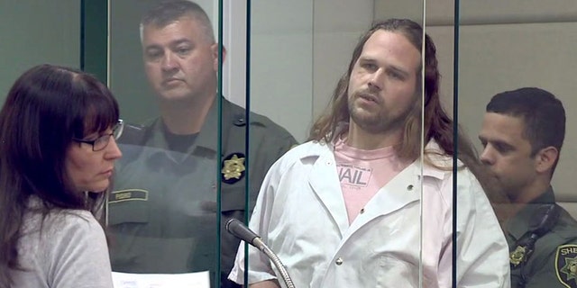 June 7, 2017: Jeremy Christian claimed in a courtroom Wednesday that one of the victims is to blame for a deadly stabbing attack in Portland, Ore.