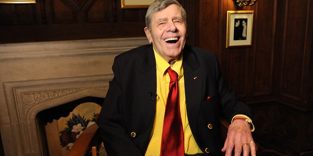 April 8, 2016. Entertainer Jerry Lewis poses for a portrait at the Friars Club before his 90th birthday celebration in New York.