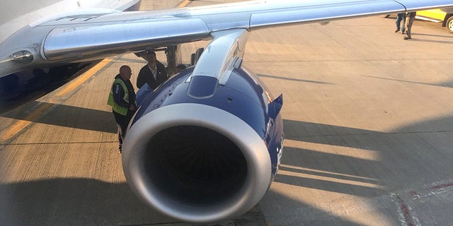 A JetBlue plane made an emergency landing after striking a bird shortly after takeoff, which a passenger claims caused the engine blade to crack.