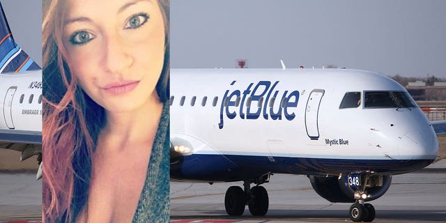 Robin Ducore (inset) allegedly assaulted the flight crew, "flirtatiously" touched a passenger's head, and threw food on a Jetblue flight in July.