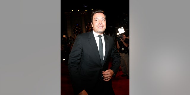 August 25, 2013. Jimmy Fallon poses during the 2013 MTV Video Music Awards in New York.