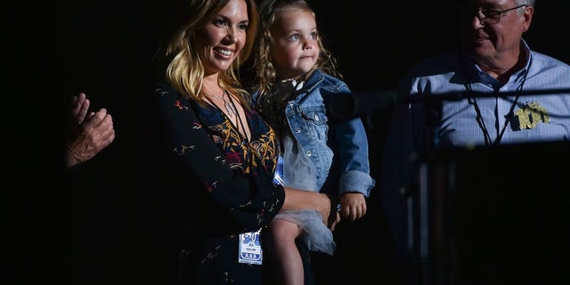 Billy Joel’s wife, Alexis Roderick, and their 2-year-old daughter Della Rose Joel joined the “Piano Man” singer onstage.