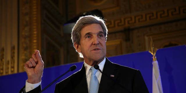 U.S. Secretary of State John Kerry gives a press conference after a meeting on Syria, in Paris, Saturday, Dec. 10, 2016. (AP Photo/Thibault Camus)