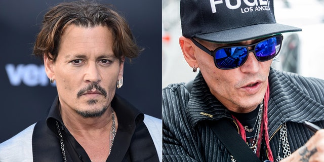 Johnny Depp is seen on May 19, 2017, left, and again on June 2, 2018.