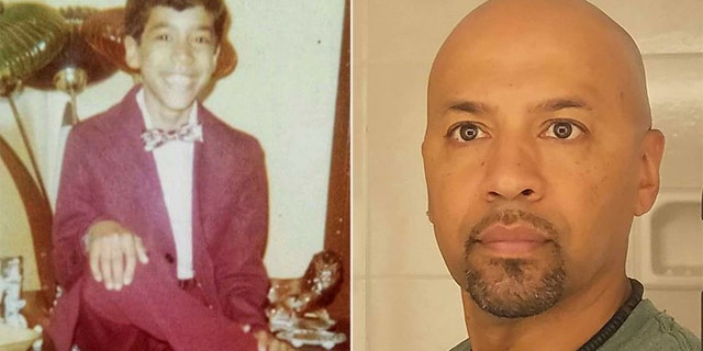 Johnny Vega, at 9 years old, left, when he began to experience abuse by clergy; recent photo, right