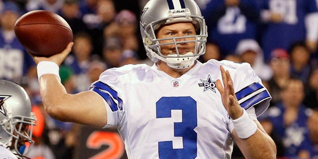 Dallas Cowboys quarterback Jon Kitna throws in a game against the New York Giants during his last stint with the team, which lasted from 2009-2011.