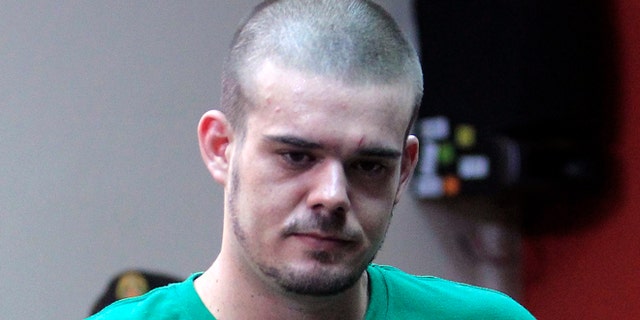 January 13, 2012: Dutch citizen Joran Van der Sloot walks inside the courtroom during the reading of his verdict, in the Lurigancho prison in Lima.