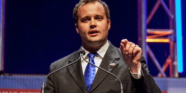 August 9, 2014. Josh Duggar, Executive Director of the Family Research Council Action, speaks at the Family Leadership Summit in Ames, Iowa.