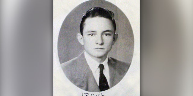 A 1950 high school photo of J.R. (Johnny) Cash, who was vice-president of his class. Cash left Arkansas for Detroit shortly after graduating.